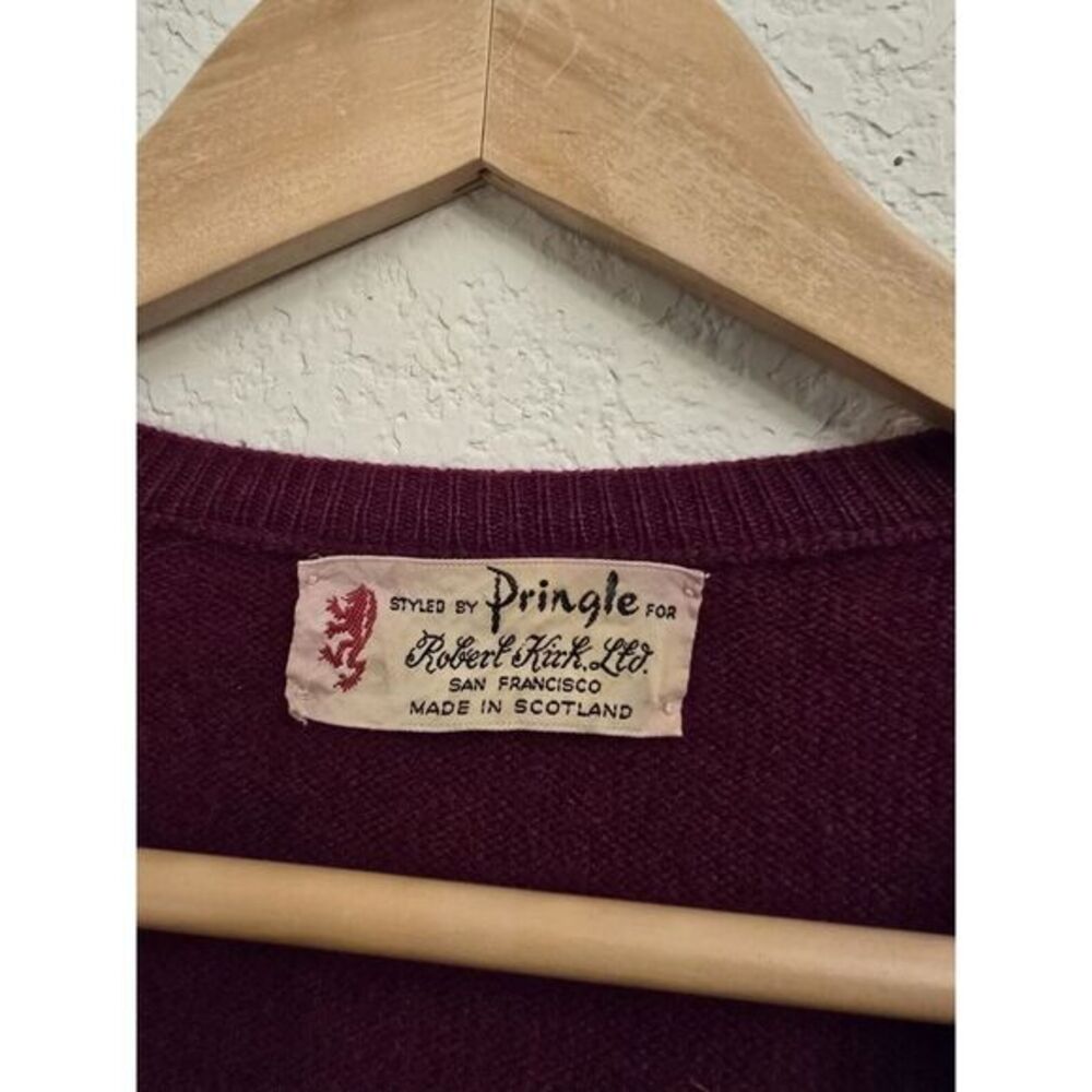 Vintage Mens Pringle Made In Scottland 100% Cashmere Sweater Size 46 V-Neck - Picture 13 of 14